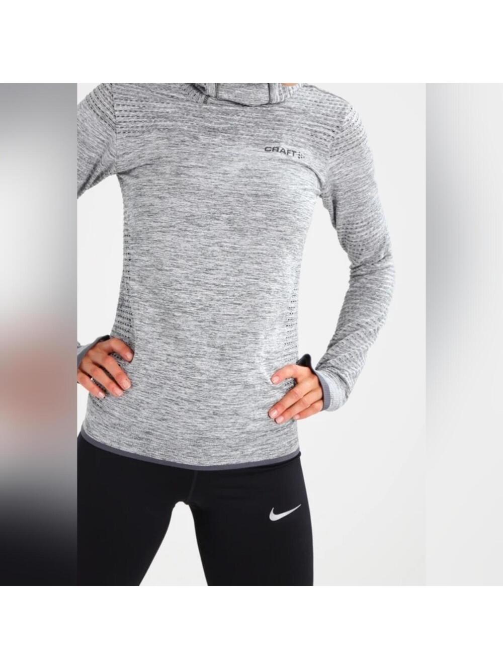 NWOT Craft Gray Lightweight T-Shirt Hoodie Athletic Top, Large